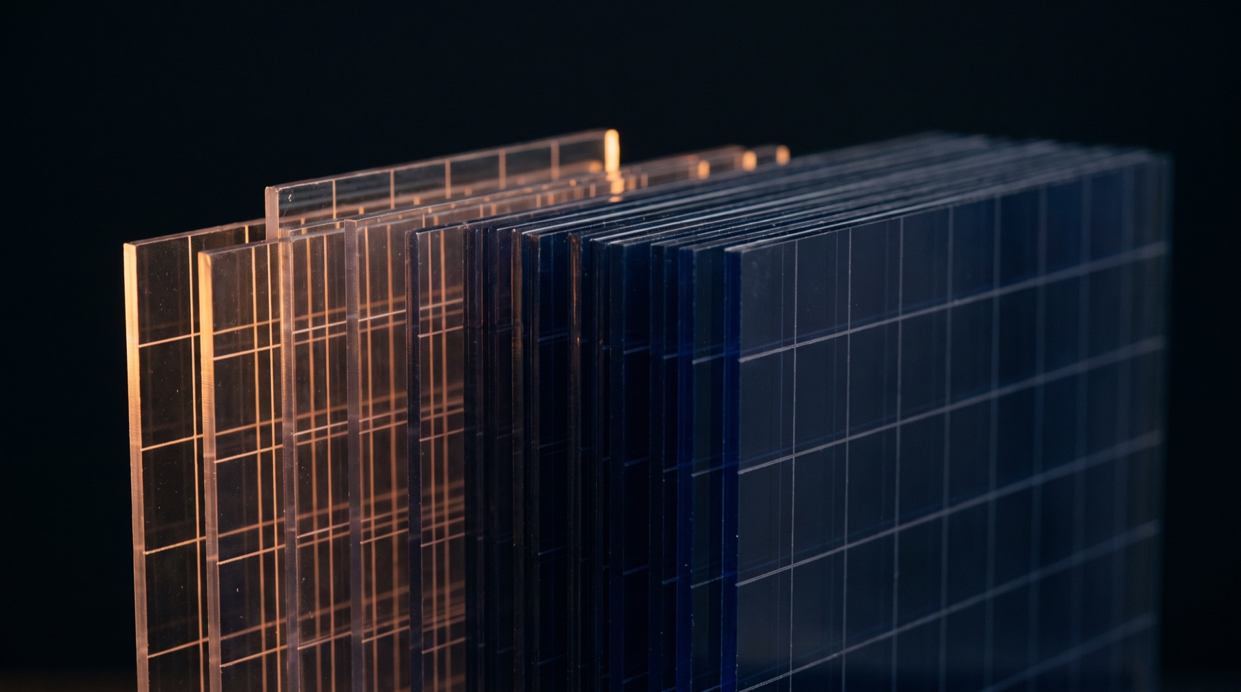 Translucent layers aligning into a clear pattern